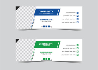 Free vector email signature design and professional business cover design template