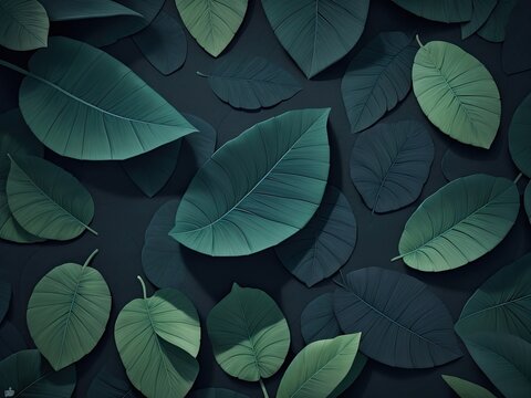 abstract black leaf textures for a tropical background image.