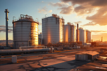 Oil and gas storage tank farm, storage of petrochemical products