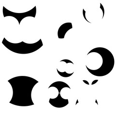 Set of circular geometric unique design shapes