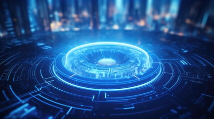 Laser energy technologies, neon stand in the form of a nuclear reactor