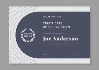 a4 gray minimalist certificate of appreciation and achievement design template