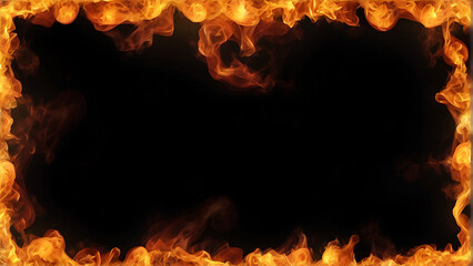 Realistic burning Fire frame background