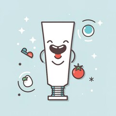A clean and refreshing image featuring toothpaste tube, promoting oral hygiene and a bright smile
