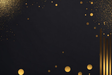 Dark celebration background with glitters and stars. AI