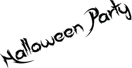 Halloween Party text sign illustration on white background