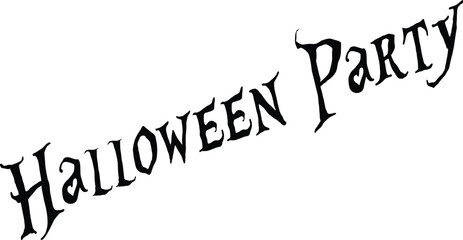 Halloween Party text sign illustration on white background