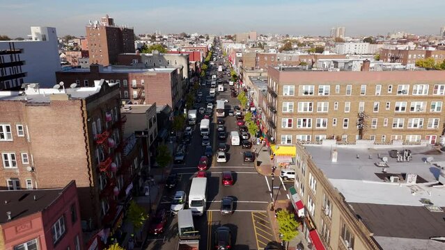 City life Union City New Jersey. 4k aerial drone video 2023