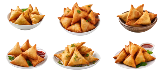 set of samosa on plate 