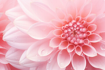 Fototapeta premium Soft pink dahlia petals macro, floral abstract background. Close up of flower dahlia for background
