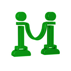 Green Rope barrier icon isolated on transparent background. VIP event, luxury celebration. Celebrity party entrance.