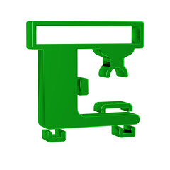 Green Coffee machine icon isolated on transparent background.
