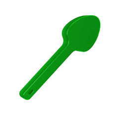Green Teaspoon icon isolated on transparent background. Cooking utensil. Cutlery sign.