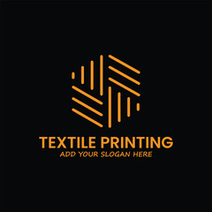 textile fabric printing logo design vector