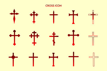 set of crosses, Christmas  cross icon set