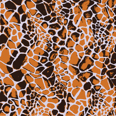 Print Animal Giraffe pattern texture seamless orange brown & white