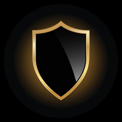 Shield Shape with Silver Gradient. Sheild security and guarantee symbol vector design element