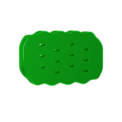 Green Sponge icon isolated on transparent background. Wisp of bast for washing dishes. Cleaning service logo.
