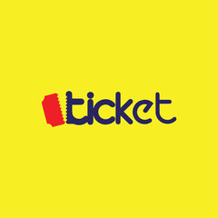 ticket logo design vector format