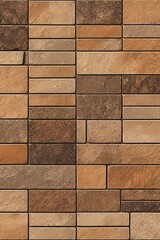 A brown tiled wall background with Generative AI technology