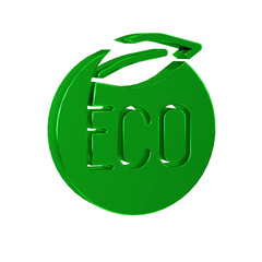 Green Banner, label, tag, logo for eco green healthy food icon isolated on transparent background. Organic product. Healthy food sticker.