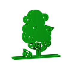 Green Fruit tree icon isolated on transparent background. Agricultural plant. Organic farm product. Fruit garden. Gardening theme.