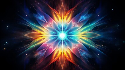 A hypnotic mandala, a burst of colors like a supernova in the cosmos, a cosmic celebration.