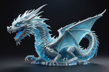 a dragon's power with the chilling beauty of ice with essence of the ice dragon's elemental strength, conveying an aura of frosty mystique and grandeur