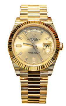 Luxury Rolex Oyster Perpetual Day- Date golden dial.milan - Italy,04 November 2023