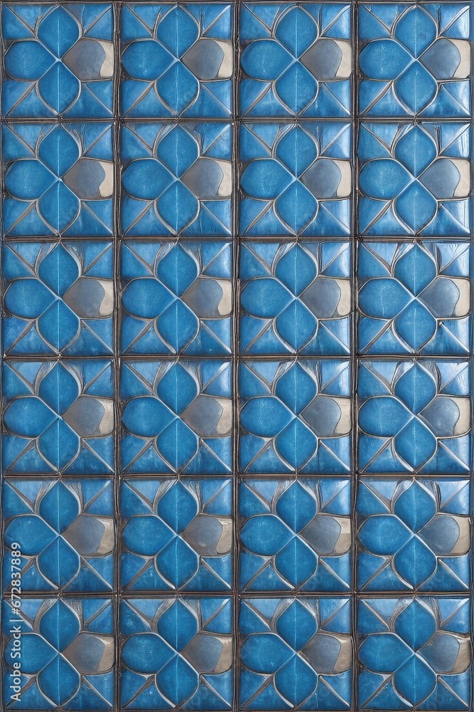 Poster elegance background in byzantine-inspired gilded cerulean tiles with generative ai