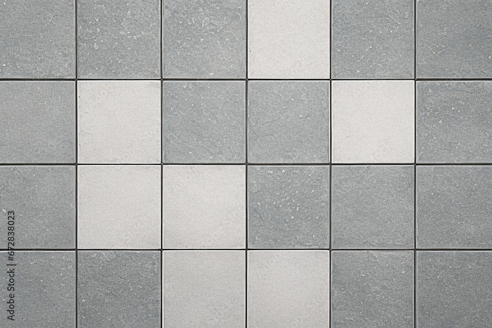 Poster a gray tiled wall background with generative ai technology