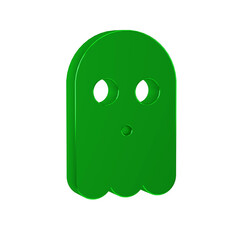 Green Ghost icon isolated on transparent background. Happy Halloween party.