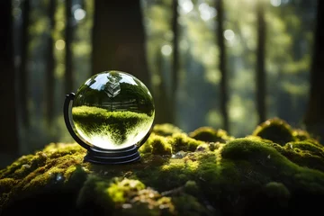 Foto op Canvas glass ball in the forest © areeba