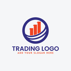 business finance trading logo design vector