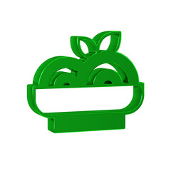 Green Pasta spaghetti icon isolated on transparent background. Italian restaurant.