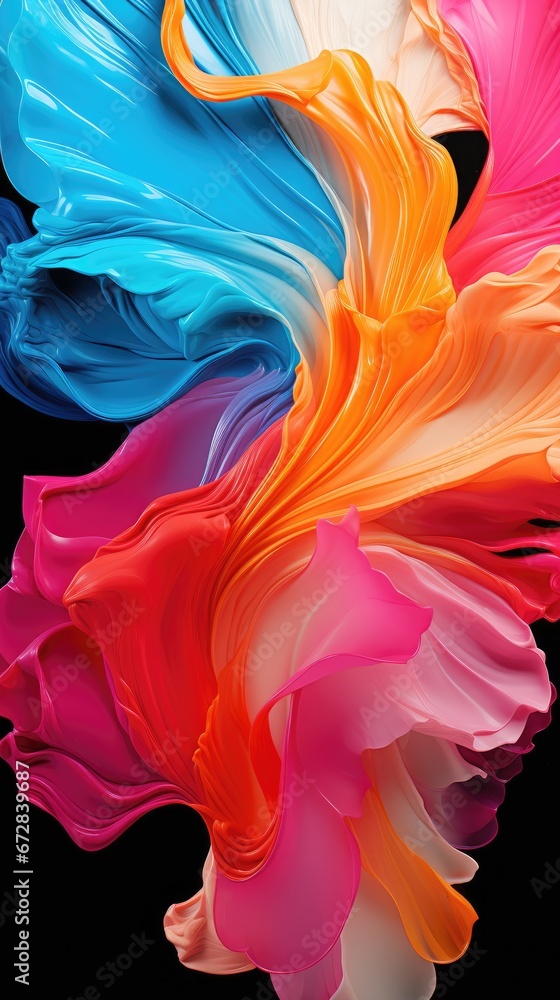 Poster a close up of the back of an iphone 6s with multiple colored swirls on the back of the phone. genera