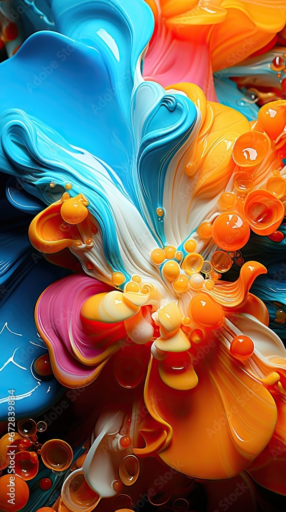 Poster a close up of a cell phone with a flower design on the front and bottom of the phone and the back of