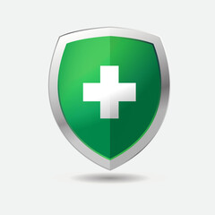 Shield Shape with Silver Gradient. Sheild security and guarantee symbol vector design element