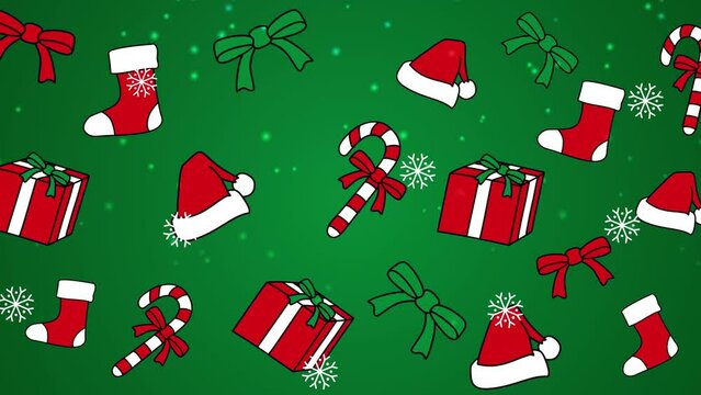 Seamless pattern of Christmas ornament, loopable motion graphics for Christmas background