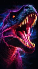 Scary Dinosaur with Neon Lighting 