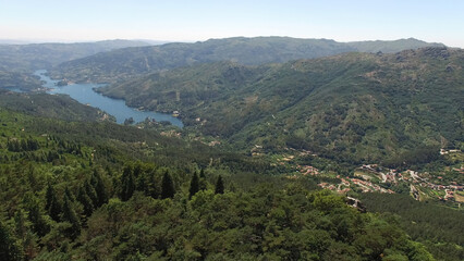 Nature Landscape. Pedra Bela Viewpoint. Natural Park of Gerês in Portugal