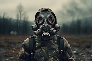 A Man In A Gas Mask