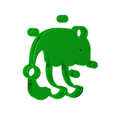 Green Tsunami icon isolated on transparent background. Flood disaster. Stormy weather by seaside, ocean or sea wave or tsunami.