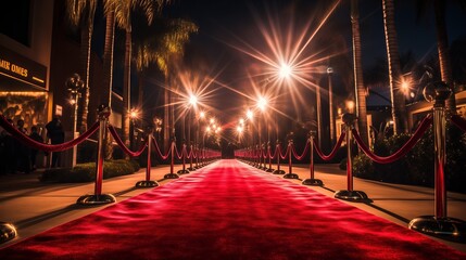 Hollywood red carpet event with vip entrance - obrazy, fototapety, plakaty