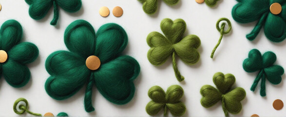 patrick's day felted on a white background.