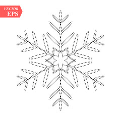 Snowflake icon, vector simple flat single color isolated on white. Christmas winter holiday theme decorative design element. - 672843422