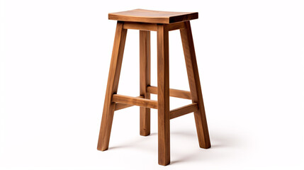 Striking wooden barstool in white hue.
