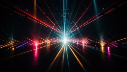 Photo of a Vibrant Spectrum of Colors Illuminating a Mysterious, Dimly Lit Room