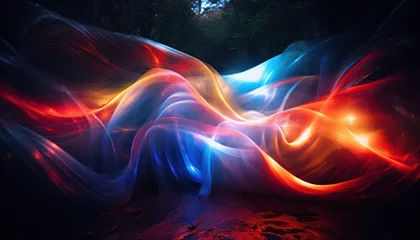 Türaufkleber Photo of Abstract Waves of Color in Vibrant, Mesmerizing Artwork © Anna