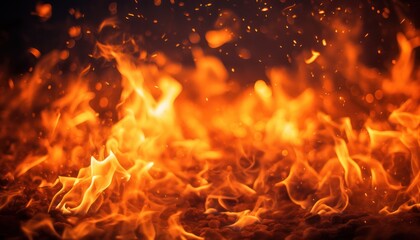 Fototapeta na wymiar Photo of a Fiery Dance: A Close-Up of Mesmerizing Flames in Vivid Motion